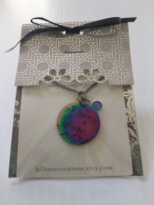 Custom pendant gift for donation.